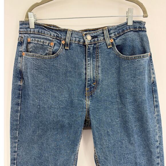 Levi's 514 Slim Straight Mens Jeans 34x29 Dad Y2K Normcore Medium Wash Minimal - Picture 2 of 11